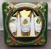 Crabtree & Evelyn Hand Therapy Ltd Edition Gift Tin ~3 scents ~1.5 oz ea