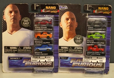 Jada Fast & Furious Nano Hollywood Rides. Complete set of 6