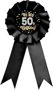 [Embtrem] Its My 16/18/21/30/40/50th Birthday Pin for Women Men Black Birthday Girl Pin Happy Birthday Button Pins Birthday Ribbon Satin Pin Birthday Badges Party Decorations Favors Supplies