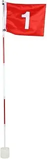 Golf Flag, Removable Golf Putting Green Flagpole and Hole Cup Set, 5 Sections Glof Practicing Accessory with Red Flag
