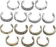 [LIFKOME] 14pcs Quit Feet Hoops Finger Anklets Chunky Gold Hoop Earrings Hoop Earrings Women Knuckle Gold Stacking Rings Women Toe Gold Chunky Rings for Women Turquoise Thumb Silver