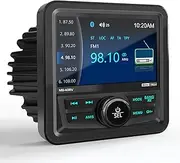Bluetooth Marine Stereo Radio Receiver: Boat Digital Multimedia MP5 Player - 4.1 Inch LCD Display AM FM USB AUX Subwoofer 200W High Output for Golf Cart ATV UTV Yacht