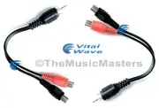 (2) Car Home Audio RCA "Y" Cable Adapter Splitter 1 Male to 2 Female Jacks VWLTW