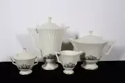 RARE! DISCONTINUED 7 PC LENOX CHINA RUTLEDGE TEAPOT & COFFEE POT SERVICE SET NEW