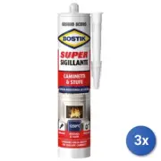 3x Sealant High Temperatures Uhu Bostik Refractory Mantle Piece Fire Place &,for