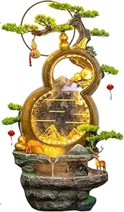 Gourd Circulation Water Fountain Chinese Style Outdoor Fountain Modern Floor-Standing Cascading Water Feature Garden Fountain
