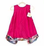 Marie Oliver Silk Fringe Tank Top NWT Pink Magenta Coastal Cowgirl Women’s Sz L