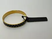 J CREW ENAMEL BANGLE! New with Tags - Navy Blue with Gold Pattern ADORABLE :)
