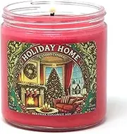 Holiday Home - 14 oz Jar Candle - Made with Beeswax, Coconut and Soy - Handmade in The USA - Candeo Candle - Christmas