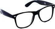 [Mustavo] Black Frame Clear Glasses Nerd Geek Vintage Retro Secretary Specs Mens Womens Unisex Adult Size, Black, One Size