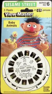 SESAME STREET Baby Animals 3d View-Master 3 Reel Packet SEALED