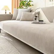 [Rosygulls] Funny Fuzzy Couch Cover,Chenille Couch Furniture Protector,Funny Fuzzy Couch Covers for Sofa,Funny Non Slip Sofa Covers,All Seasons Generic Couch Covers,35.4x47.2in-Herringbone-Linen