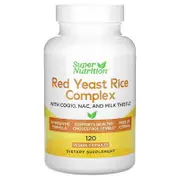 Super Nutrition, Red Yeast Rice Complex with Organic Red Yeast Rice, N-Acetyl Cysteine, Coenzyme Q10, and Milk Thistle Extract, 120 Veggie Capsules