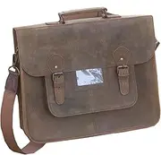 [London Craftwork] Leather Large Satchel Bag for BROMPTON C-Bag Barbour Alternative VINTAGE BROWN (BAG ONLY (NO ALUMINIUM FRAME))
