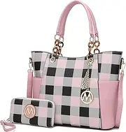 [MKF Collection by Mia K. Farrow] MKF Crossbody Bag for Women Set Handbag Wallet Purse - Top-Handle Tote - Removable Shoulder Strap Vegan Leather