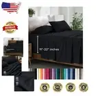 Luxury 1800 Thread Count California King Sheet Set - 22" Deep Pockets, Black