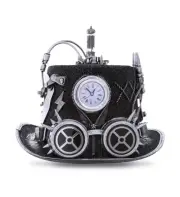 Steampunk Time Traveler Goggles Top Hat, Novelty Costume-Silver