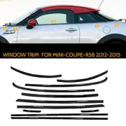 Window Strip Moulding Trim For MINI Cooper R58 Coupe 2012-2015 Chrome Black (for: Mini)