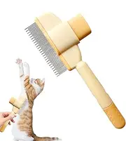 Dog Grooming Comb - De Shedding Cat Hair Comb with Release Pot - Underwall Comb, Pet Hair Cutter for Long and Short Hairy Dogs or Cats