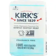 Kirk'S Gentle Castile Soap Fragrance Free 3 Bars