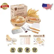 Complete Sourdough Baking Kit with Round & Oval Proofing Baskets, 11 Pieces