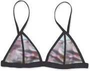 New Dakine Women's Pono Neo String Bikini Swim Top Small Black Pearl