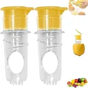 2025 New Screw-Top Lemon Squeezer, Upgraded Lemon Juicer Squeezer, Screwtop Le-mon Squ-eezer Manual, Built-In Filter Orange Citrus Press, Spout, And Jalapeno Corer for Easy to Use(2pcYellow)