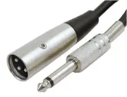 15Ft XLR 3P Male to 1/4inch TS MONO Male Microphone Cable