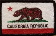 CALIFORNIA Flag Patch W/ VELCRO® Brand Fastener Morale Emblem BLACK Border