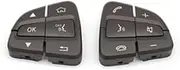 Pexorin W205 W253 Car Multi-Function Steering Wheel Switch Control Buttons Cover, for Mercedes-Benz C GLC Class 0999050300 Car Steering Wheel Switch Kit(Moka)