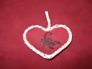 Heart with zodiac sign scorpio. Valentines day.On the chrismas tree.Home decor.