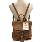 Miztique The Diana Vegan Leather Backpack Brown Tassel Classic Preppy Travel