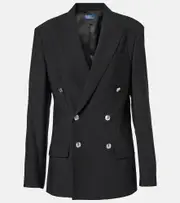 [Polo Ralph Lauren] Polo Ralph Lauren Double-breasted wool-blend blazer AU 12 black