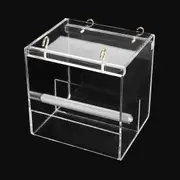 No Mess Bird Cage Feeder Automatic Parrot Seed Container Box