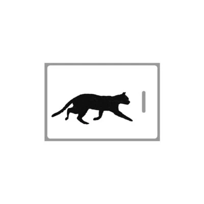 3D Lenticular Original Luggage Tag, Muybridge Cat (Art / Animals), 3.5 x 2.5 In.