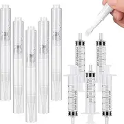 Touch Up Paint Pens, Refillable Transparent Press Painted Pens with Touchup Paint Syringe, Leak-Proof Paint Brush Pen for Interior Touch Ups to Drywall Cabinets Furniture & Wall Repair (5 Sets)