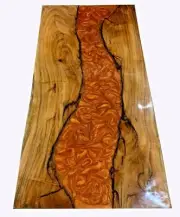 Orange River Epoxy Table, Dining, Coffee, Center Table Handmade Wood Resin Table