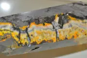 3.9"170Gms"Intricate/Vivid Hues"~Indonesia BUMBLE BEE JASPER Point Obelisk F1362