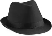 [Beechfield] Unisex Fedora Hat (UK Size: L/XL) (Black)