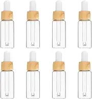 Minkissy Clear Container 8pcs Essential Oil Bottles, 15ml Empty Refillable Glass Bottles with Eye Droppers Storage Bottle for Travel Travel Container