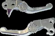PSR Anthem Shorty Chrome Clutch Brake Lever Set Harley Road King 96-07