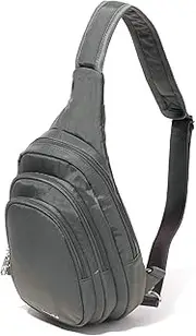 [Baggallini] Securtex Anti-Theft Triple Zip Travel Backpack Sling Bag Crossbody-RFID Wallet Locking Zipper