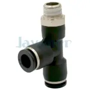 5pcs Fit Tube O.D 3/8" -1/4" NPT Male Side Tee Branch Connector Pushfit Fitting