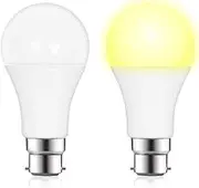 Bonlux Smart Motion Light Bulbs B22 12W,A60 Bayonet Cap Dual PIR Light Bulbs Warm White 2700K Auto On/Off,B22 Light Sensor Bulb for Garage Corridor Basement,Pure Light Control Technology