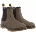 Dr Martens 2976 Leonore Chelsea Boot Nickel Grey Milled Nubuck Faux Fur