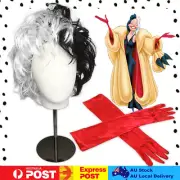 Cruella de Vil 101 Dalmatians Ms. Spot Wig Black & White Wig Evil Crazy Witch