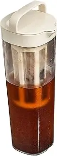 Coffee Cold Brew Maker | 1100ml Manual Ice Coffee Tea Brewer - Portable Refrigerator Water Bottle with Filter, Summer Juices Pot for Hot Tea, Iced Tea, Iced Coffee