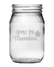 Susquehanna Glass "Apple Pie Moonshine" Set of Four 16oz Drinking Jars
