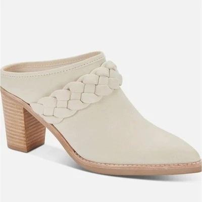 Dolce Vita Serla Braided Pointed Toe Mules Pumps Shoes Ivory Dune Size 6.5 NWT