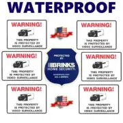 WATERPROOF STICKERS FOR HOME SECURITY ALARM CAMERA+BRINKS WINDOW WARNING DECAL